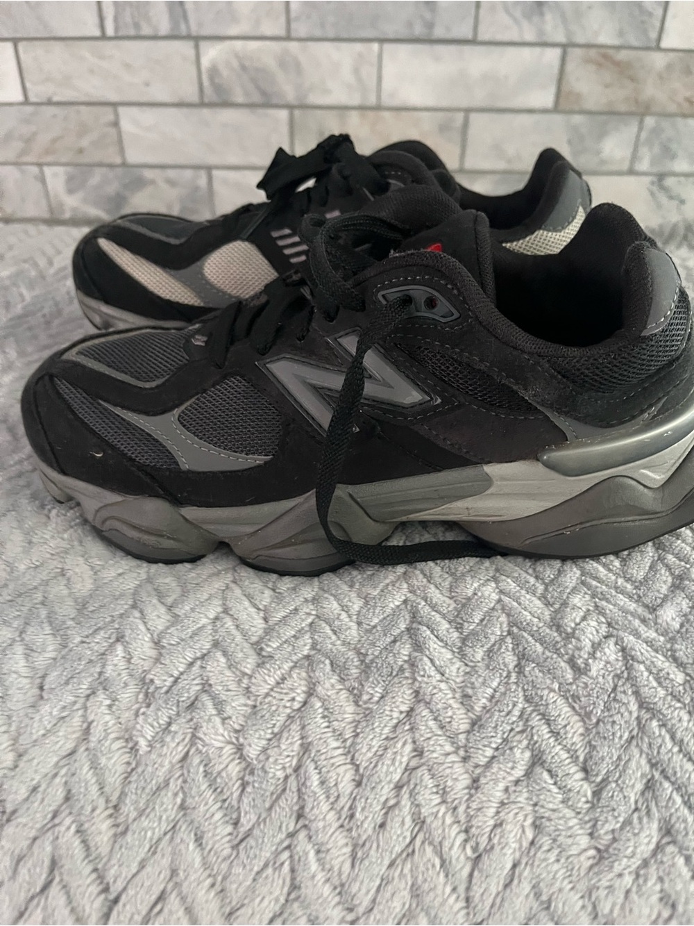 New Balance Kids Black and Gray Athletic Sneakers